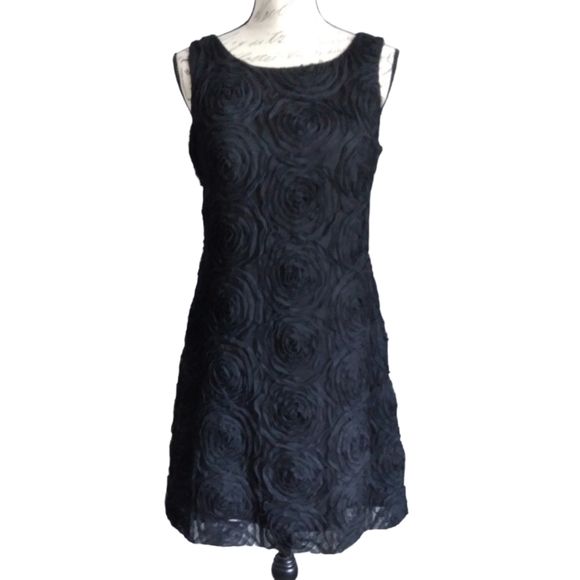 Signature Robbie Bee Black Tulle Rosette Blossoms Dress Size 6 - Picture 4 of 9